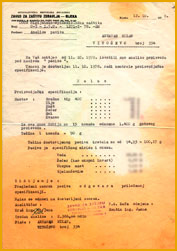 Nalaz iz 1978. za pecivo